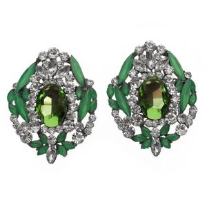 Beautiful Green Crystal Earring Set
